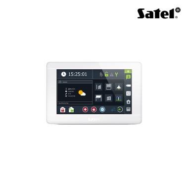 Tastiera touch personalizzabile 7 con gestione TVCC, videocitofoni SIP e protocollo KNXnet/IP, colore bianco. Per centrali Integra e stand alone