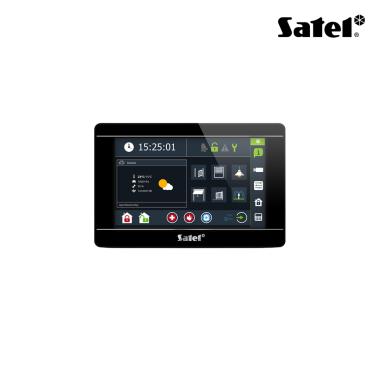 Tastiera touch personalizzabile 7 con gestione TVCC, videocitofoni SIP e protocollo KNXnet/IP, colore nero. Per centrali Integra e stand alone