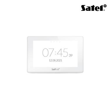 Tastiera touch personalizzabile 7'', con lettore di prossimità MIFARE (lettore compatibile solo con centrali INTEGRA), colore bianco. Per Integra, Hybrid, Versa e Perfecta 64 M