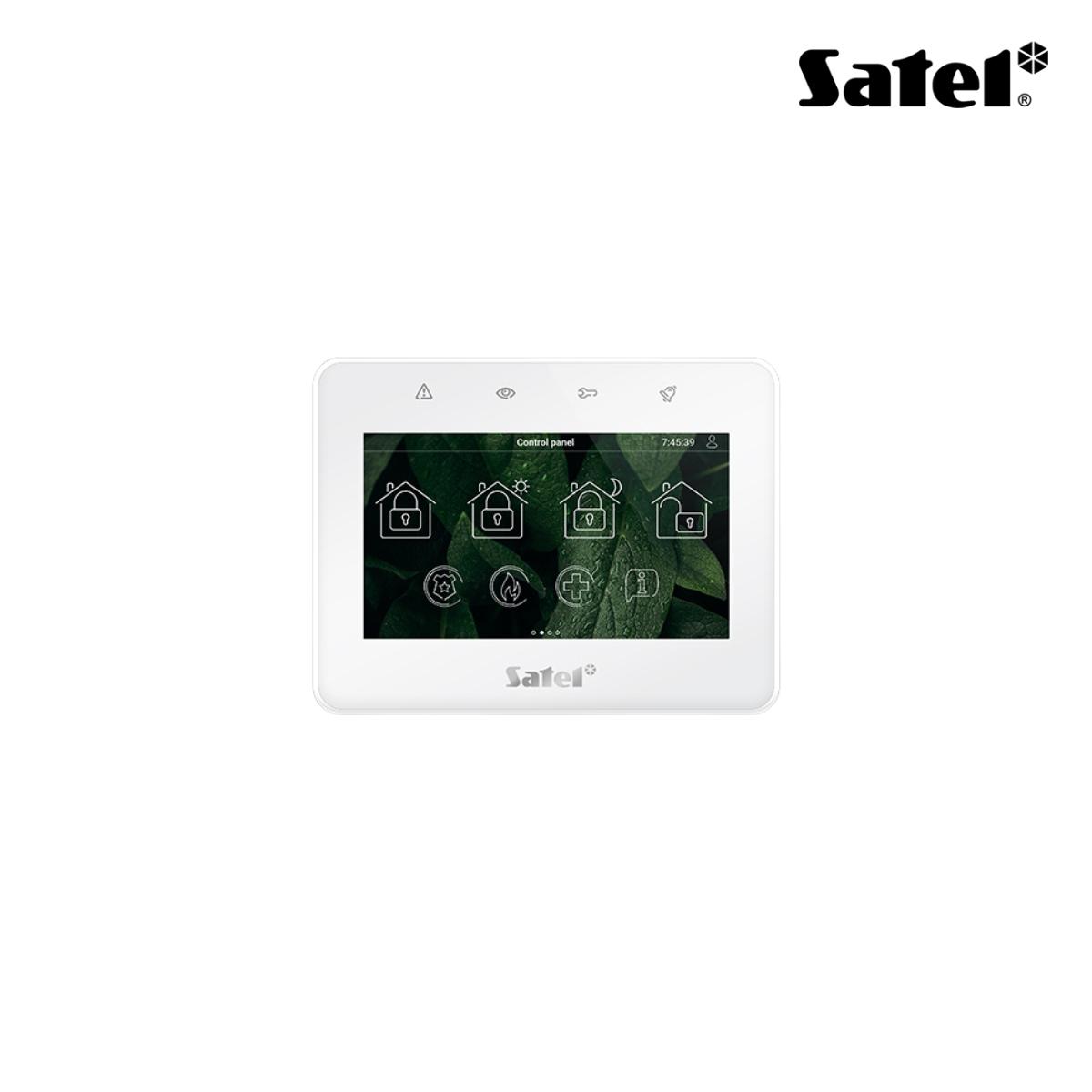 Tastiera touch personalizzabile 4.3'', con lettore di prossimità MIFARE (lettore compatibile solo con centrali INTEGRA), colore bianco. Per Integra, Hybrid, Versa e Perfecta 64 M