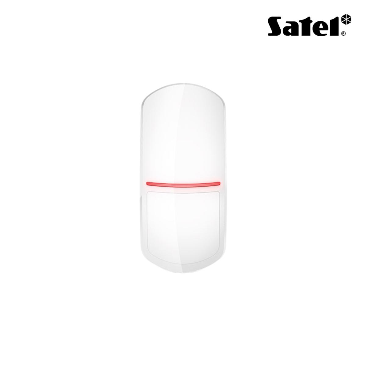 Rilevatore di movimento doppia tecnologia PIR+ MW da interno wireless, portata 15 mt,con sensore di temperatura, snodo incluso. Colore bianco