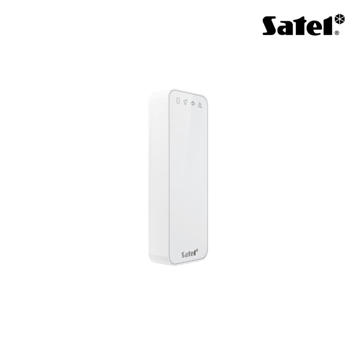 Lettore di prossimità MIFARE (13.56 MHz). Compatibile con ACCO-NET, ACCO, INTEGRA, sistemi di terze parti (protocolli OSDP 2.2 o Wiegand) e stand-alone (128 card)