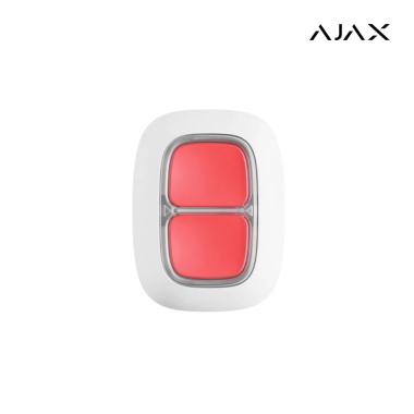DoubleButton ASP white | Pulsante di emergenza wireless con protezione contro pressioni accidentali