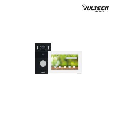 Kit Villa VS-KW-2IP1S 2 fili by ip con postazione da esterno 1 tasto + Postazione interna 7 Pollici Linux + alimentatore 24V Meanweall