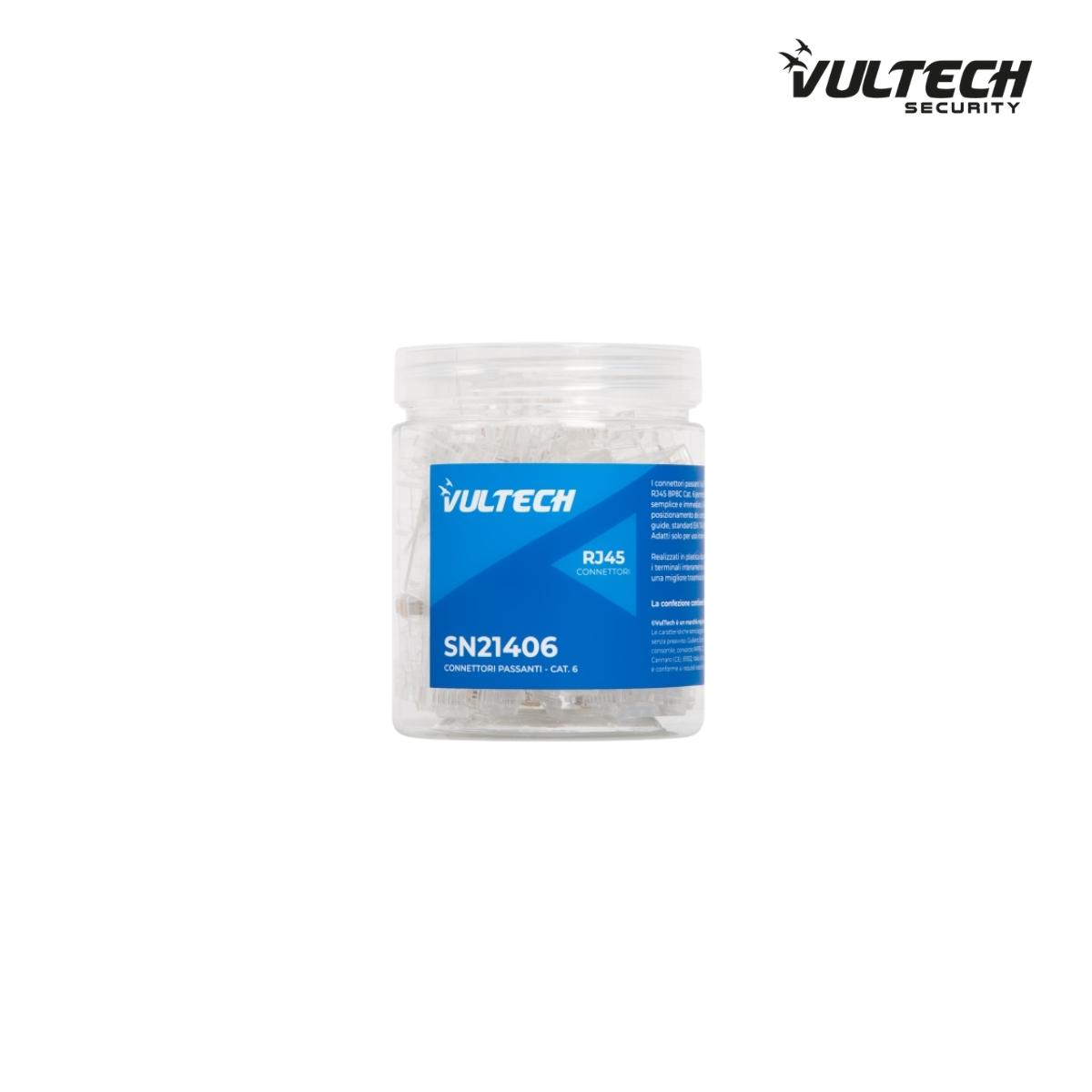 Connettori Trasparenti Passanti RJ45  Vultech 50 Pz. 8P8C SN21406 Cat6