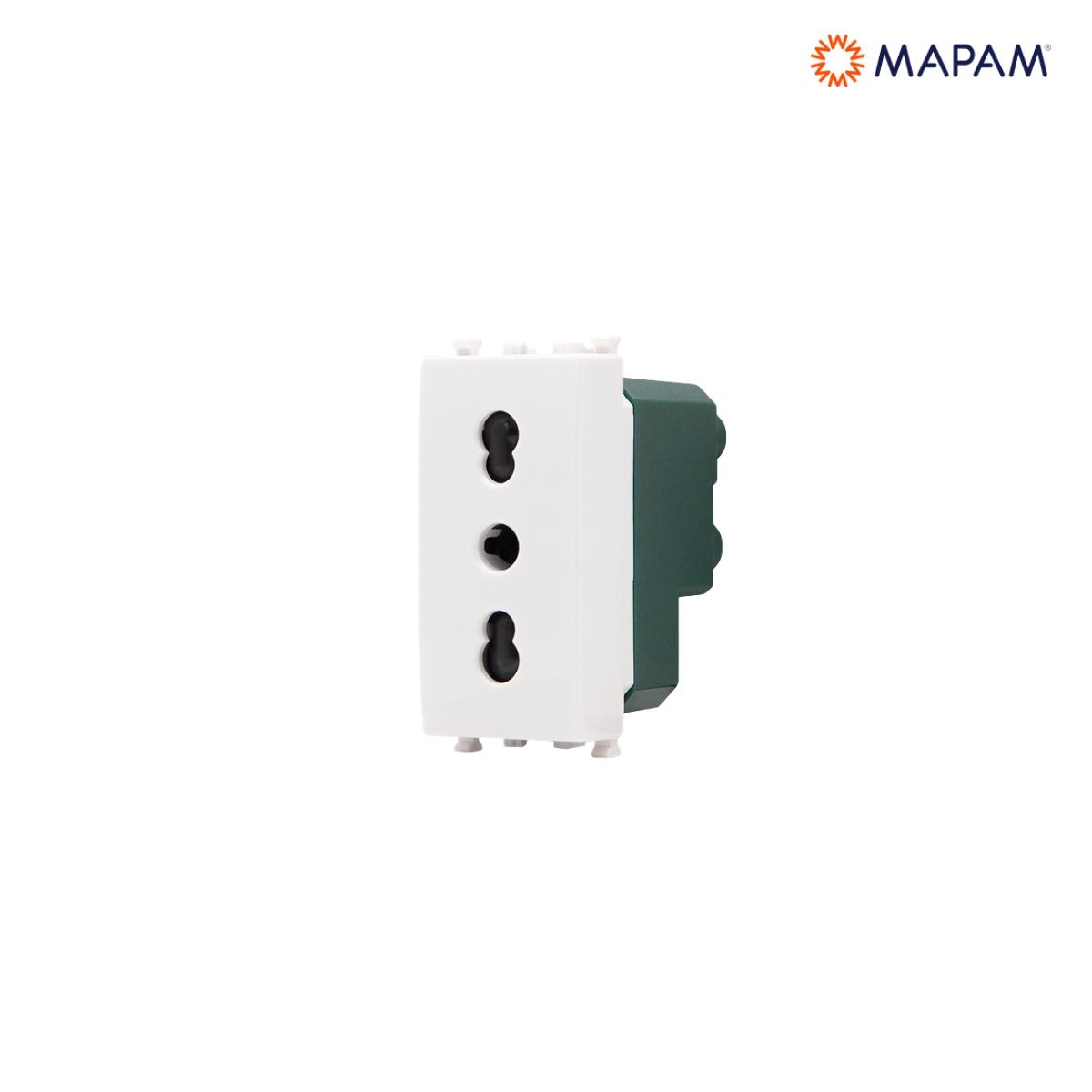 Presa bivalente 16a-250v gem bianco