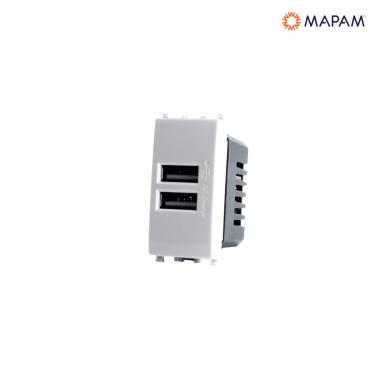 Doppia presa usb 2a gem bianco